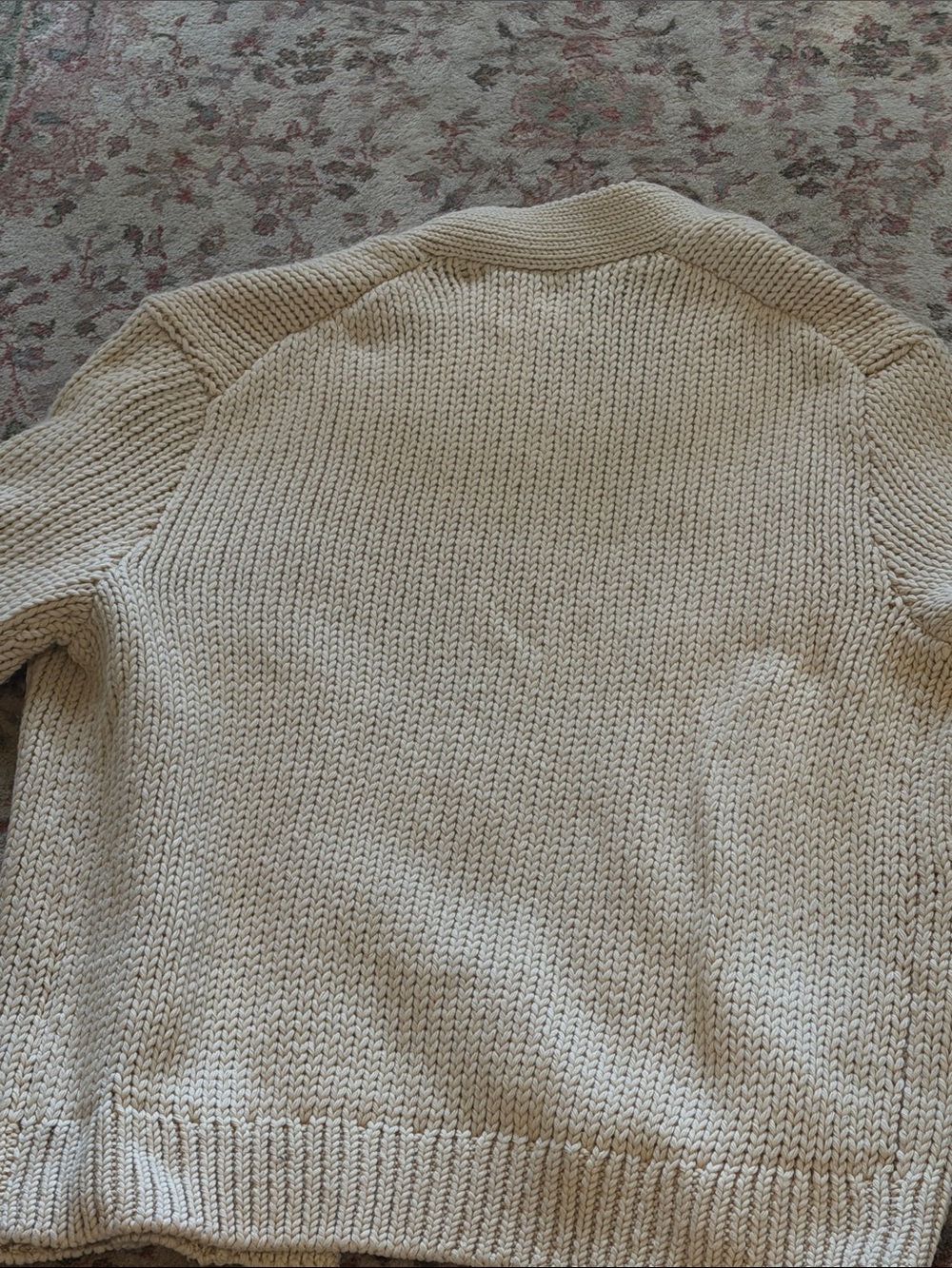 A.P.C. Cream Knit Cardigan with Black Floral Appliqué - Picture 11 of 16